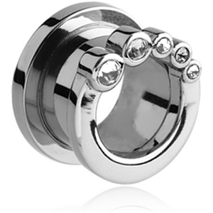 SURGICAL STEEL JEWELLED THREADED TUNNEL