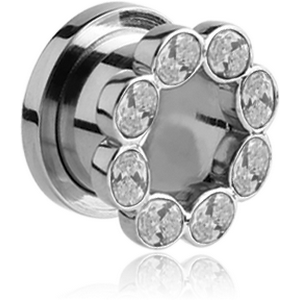 SURGICAL STEEL JEWELLED THREADED TUNNEL