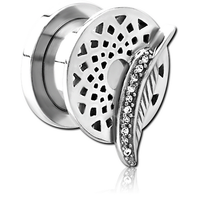 STAINLESS STEEL THREADED TUNNEL WITH SURGICAL STEEL JEWELLED TOP