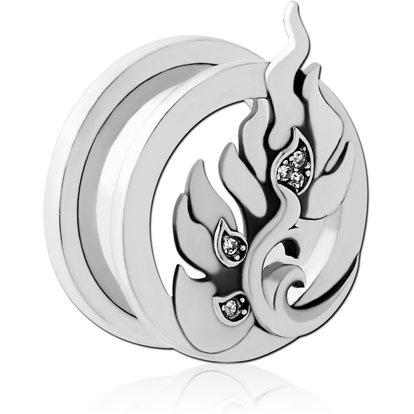STAINLESS STEEL THREADED TUNNEL WITH SURGICAL STEEL JEWELLED TOP