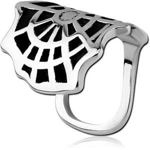 SURGICAL STEEL LIP CUFF - SPIDER WEB