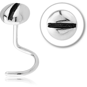 SURGICAL STEEL LARGE CURVE NOSE STUD - SCREW HEAD