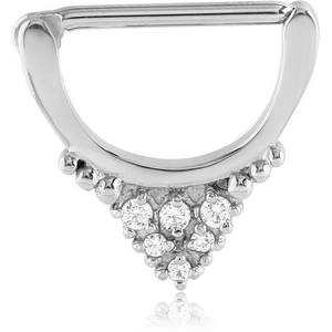 SURGICAL STEEL PRONG SET JEWELLED NIPPLE CLICKER