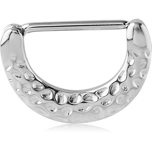 SURGICAL STEEL NIPPLE CLICKER - HAMMERED TEXTURE