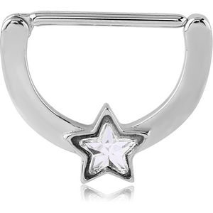 SURGICAL STEEL JEWELLED NIPPLE CLICKER - STAR