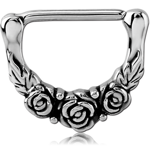 SURGICAL STEEL NIPPLE CLICKER - ROSE