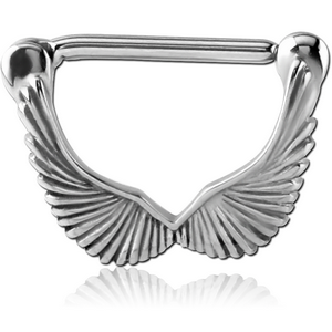 SURGICAL STEEL NIPPLE CLICKER - WINGS