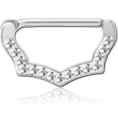 SURGICAL STEEL CRYSTALINE JEWELLED NIPPLE CLICKER