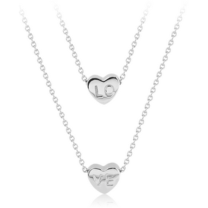 SURGICAL STEEL NECKLACE - TWO LAYERS LO VE