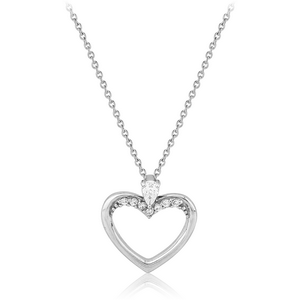 SURGICAL STEEL JEWELLED NECKLACE WITH PENDANT - HEART