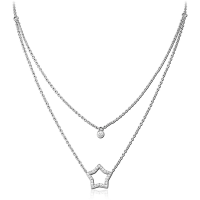 SURGICAL STEEL NECKLACE WITH JEWELLED PENDANT