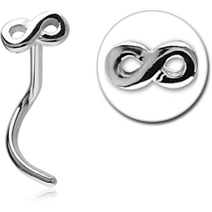 SURGICAL STEEL CURVED NOSE STUD - INFINITY