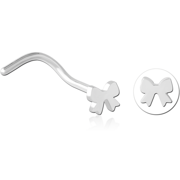 SURGICAL STEEL CURVED NOSE STUD - BOW