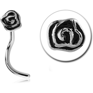 SURGICAL STEEL CURVED NOSE STUD - FLOWER