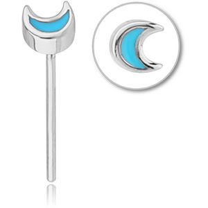 SURGICAL STEEL STRAIGHT NOSE STUD - CRESCENT