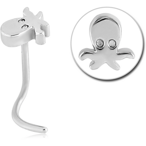 SURGICAL STEEL CURVED NOSE STUD - OCTOPUS