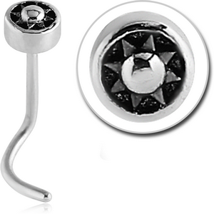SURGICAL STEEL CURVED NOSE STUD - SUN IN CIRCLE