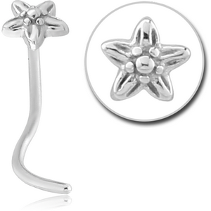 SURGICAL STEEL CURVED NOSE STUD - FLOWER