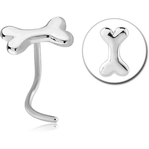 SURGICAL STEEL CURVED NOSE STUD - BONE