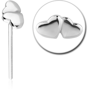 SURGICAL STEEL STRAIGHT NOSE STUD - HEART