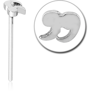 SURGICAL STEEL STRAIGHT NOSE STUD - QUOTATION MARK