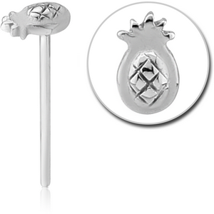 SURGICAL STEEL STRAIGHT NOSE STUD - PINEAPPLE
