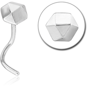 SURGICAL STEEL CURVED NOSE STUD - OCTAGON