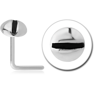 SURGICAL STEEL 90 DEGREE NOSE STUD - SCREW HEAD
