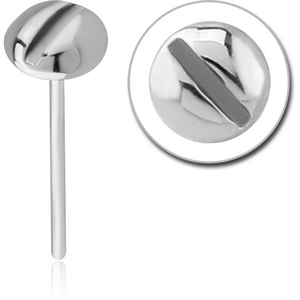 SURGICAL STEEL STRAIGHT NOSE STUD - SCREW HEAD