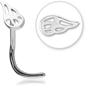SURGICAL STEEL CURVED NOSE STUD - FLAMES