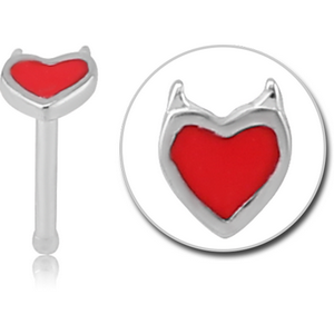 SURGICAL STEEL DEVIL HEART NOSE BONE