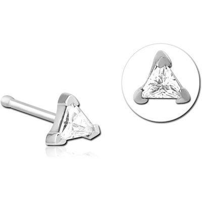 SURGICAL STEEL JEWELLED NOSE BONE - TRIANGLE
