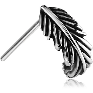 SURGICAL STEEL STRAIGHT WRAP AROUND NOSE STUD - FEATHER
