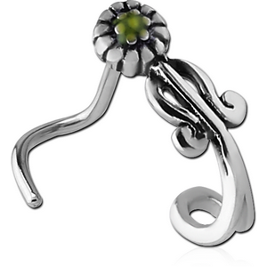 SURGICAL STEEL CURVED WRAP AROUND NOSE STUD - DAISY