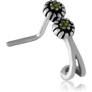 SURGICAL STEEL 90 DEGREE WRAP AROUND NOSE STUD - DAISY