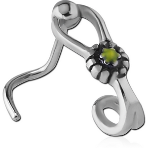 SURGICAL STEEL CURVED WRAP AROUND NOSE STUD - DAISY