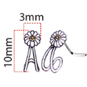 SURGICAL STEEL 90 DEGREE WRAP AROUND NOSE STUD - DAISY