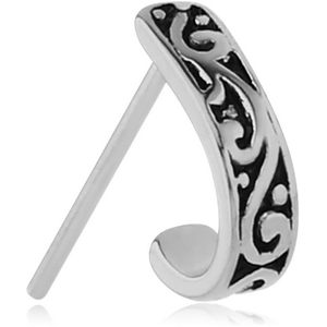 SURGICAL STEEL STRAIGHT WRAP AROUND NOSE STUD - FILIGREE