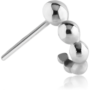 SURGICAL STEEL STRAIGHT WRAP AROUND NOSE STUD - HALF BALLS