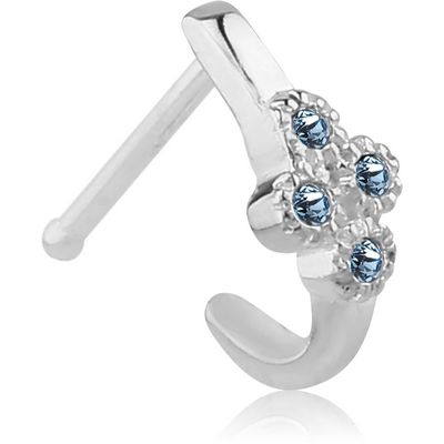 SURGICAL STEEL JEWELLED WRAP AROUND NOSE BONE