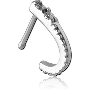 SURGICAL STEEL JEWELLED WRAP AROUND NOSE BONE