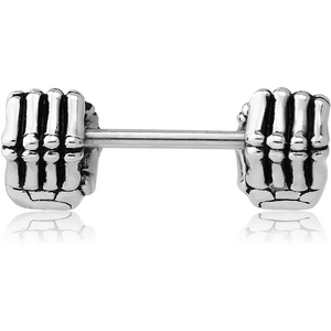 SURGICAL STEEL NIPPLE BAR - FISTS