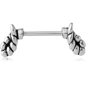 SURGICAL STEEL NIPPLE SHIELD BAR - GOAT HORNS