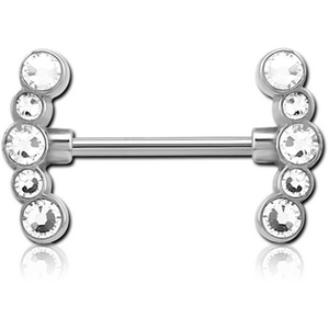 SURGICAL STEEL JEWELLED NIPPLE BAR