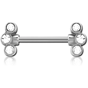 SURGICAL STEEL JEWELLED NIPPLE BAR