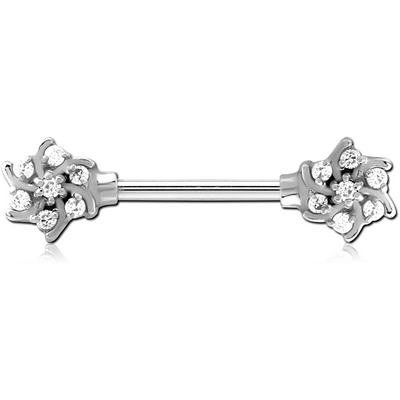 SURGICAL STEEL JEWELLED NIPPLE BAR