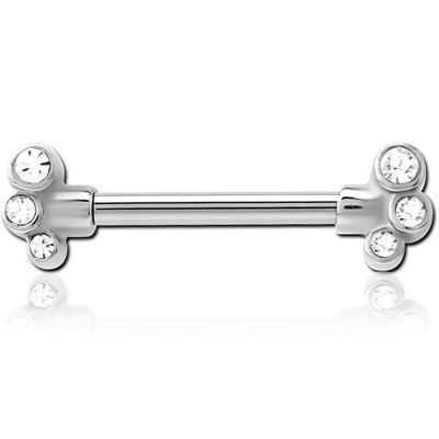 SURGICAL STEEL JEWELLED NIPPLE BAR