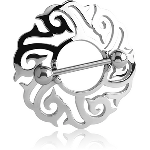 SURGICAL STEEL NIPPLE SHIELD - ROUND FILIGREE