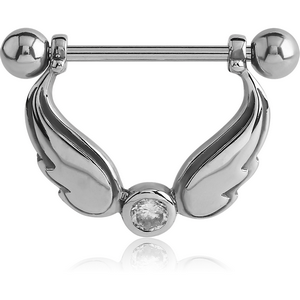 SURGICAL STEEL JEWELLED NIPPLE SHIELD - WINGS