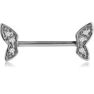 SURGICAL STEEL NIPPLE BAR - WINGS